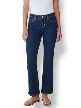 4/$20 X2 Quality Denim Slim W10 Low Rise Flare Jeans Dark Wash Long Fits Size 8